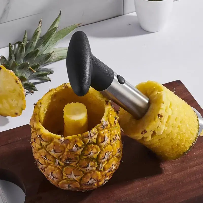 Coupe-ananas, carottier et trancheuse d'ananas en acier inoxydable,  enlèvement de noyau de fruits