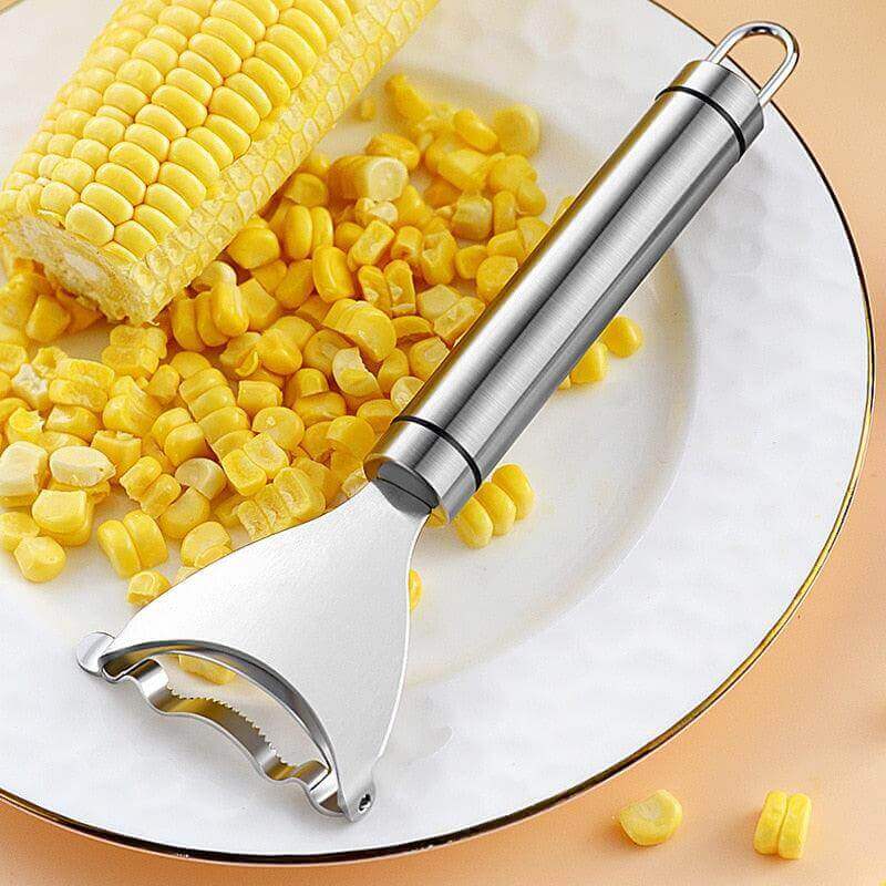 épluché - tranche - épis de maïs - inox - Maïs - épluche - égrainé - corn - acier  -inoxydable - blé d'inde - coupé - épis - couteau